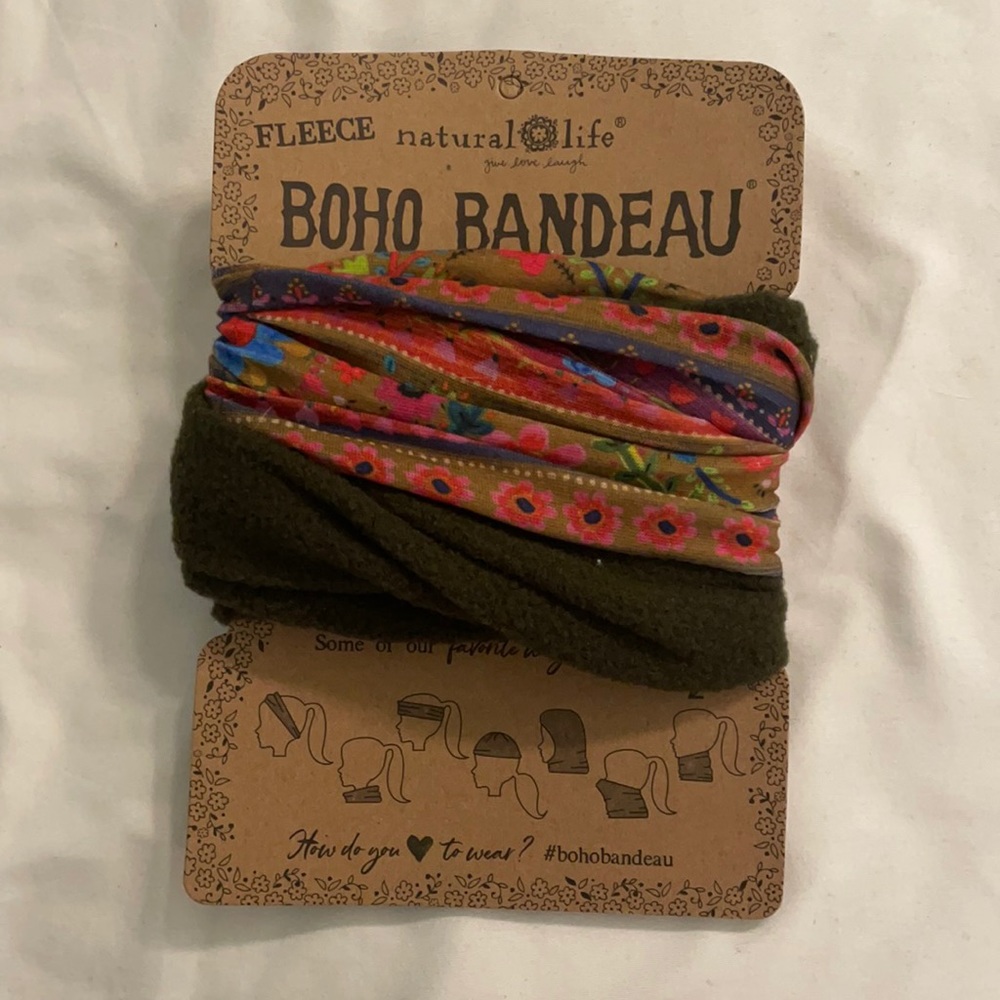 Natural life fleece boho bandeau headband